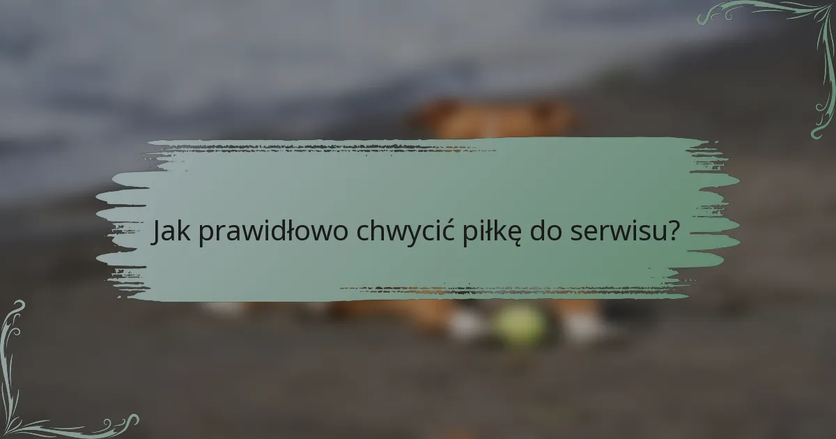 Jak prawidłowo chwycić piłkę do serwisu?