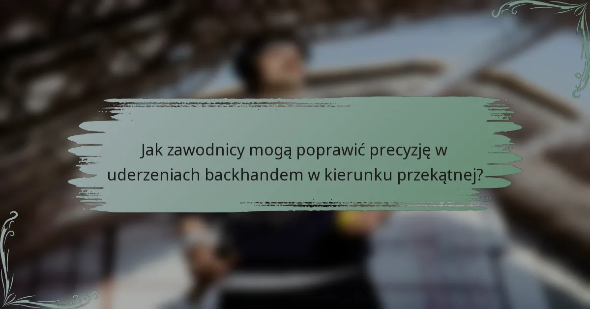 Jak zawodnicy mogą poprawić precyzję w uderzeniach backhandem w kierunku przekątnej?