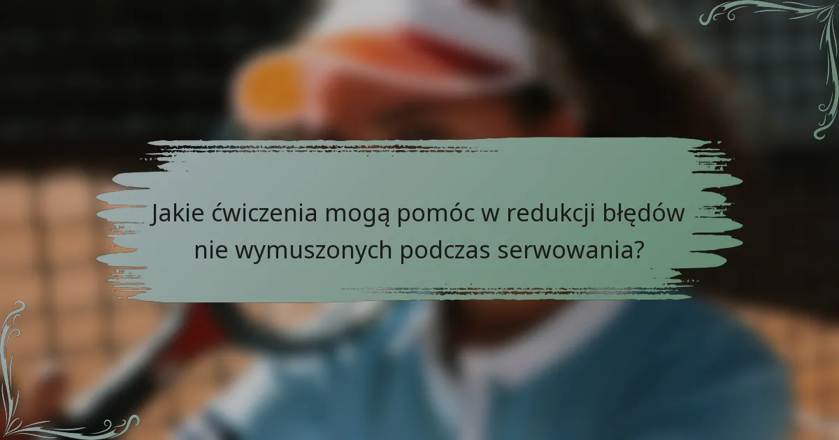 Jakie ćwiczenia mogą pomóc w redukcji błędów nie wymuszonych podczas serwowania?