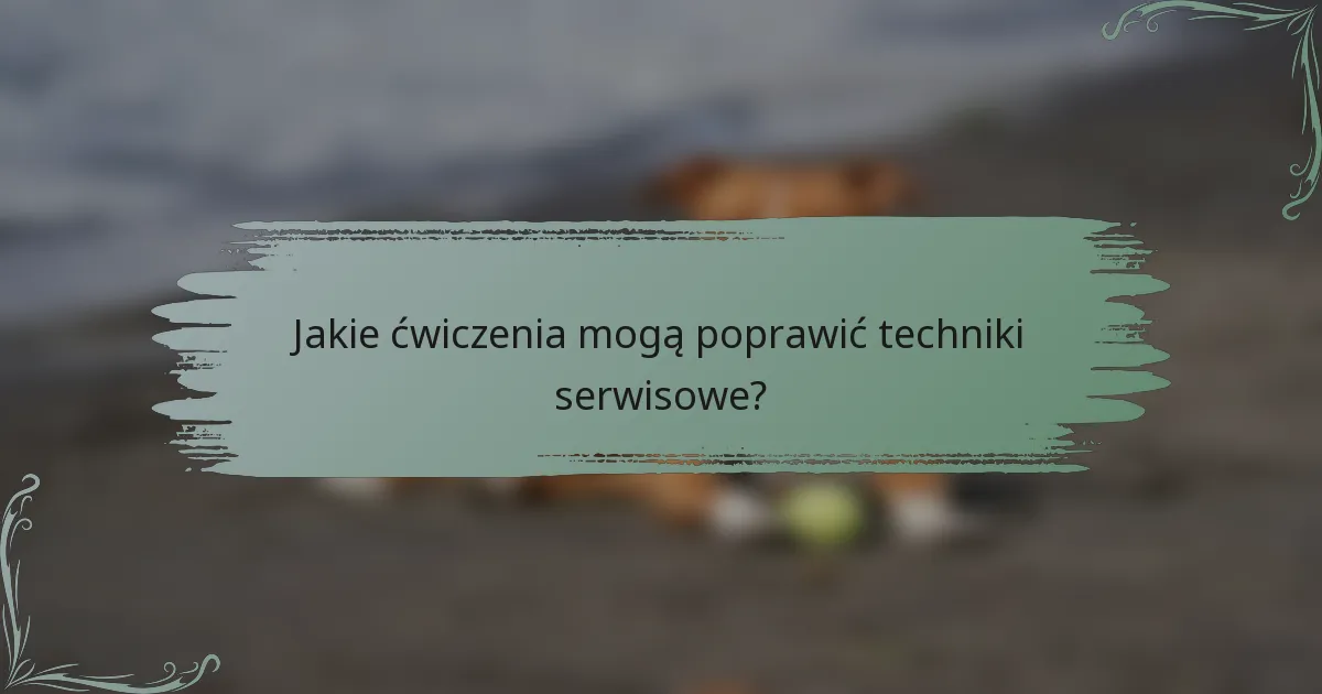Jakie ćwiczenia mogą poprawić techniki serwisowe?