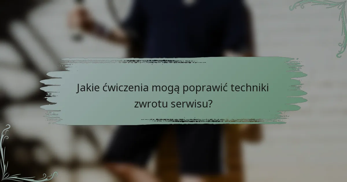 Jakie ćwiczenia mogą poprawić techniki zwrotu serwisu?