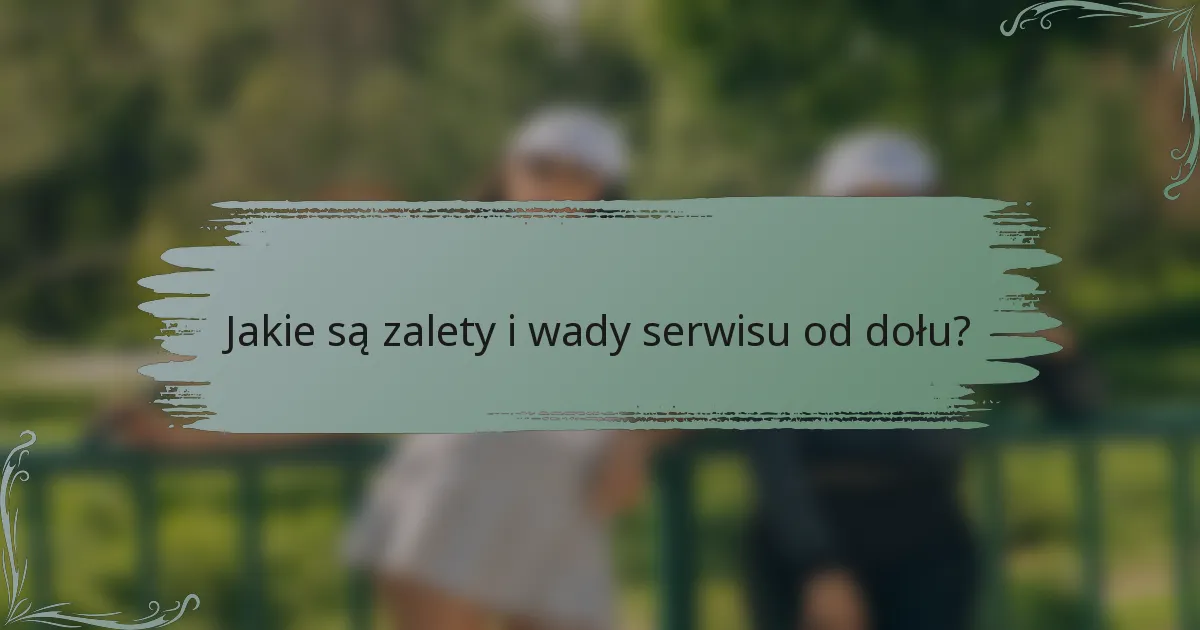 Jakie są zalety i wady serwisu od dołu?