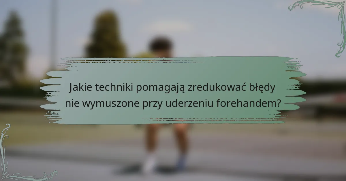 Jakie techniki pomagają zredukować błędy nie wymuszone przy uderzeniu forehandem?