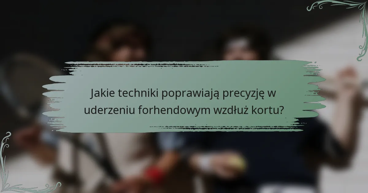 Jakie techniki poprawiają precyzję w uderzeniu forhendowym wzdłuż kortu?