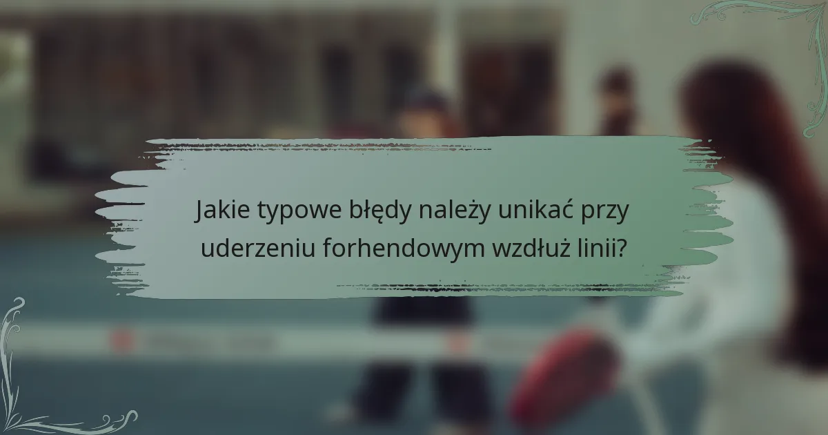 Jakie typowe błędy należy unikać przy uderzeniu forhendowym wzdłuż linii?